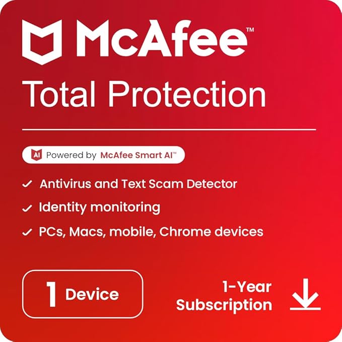 McAfee Total Protection 1 Device, 1 Year